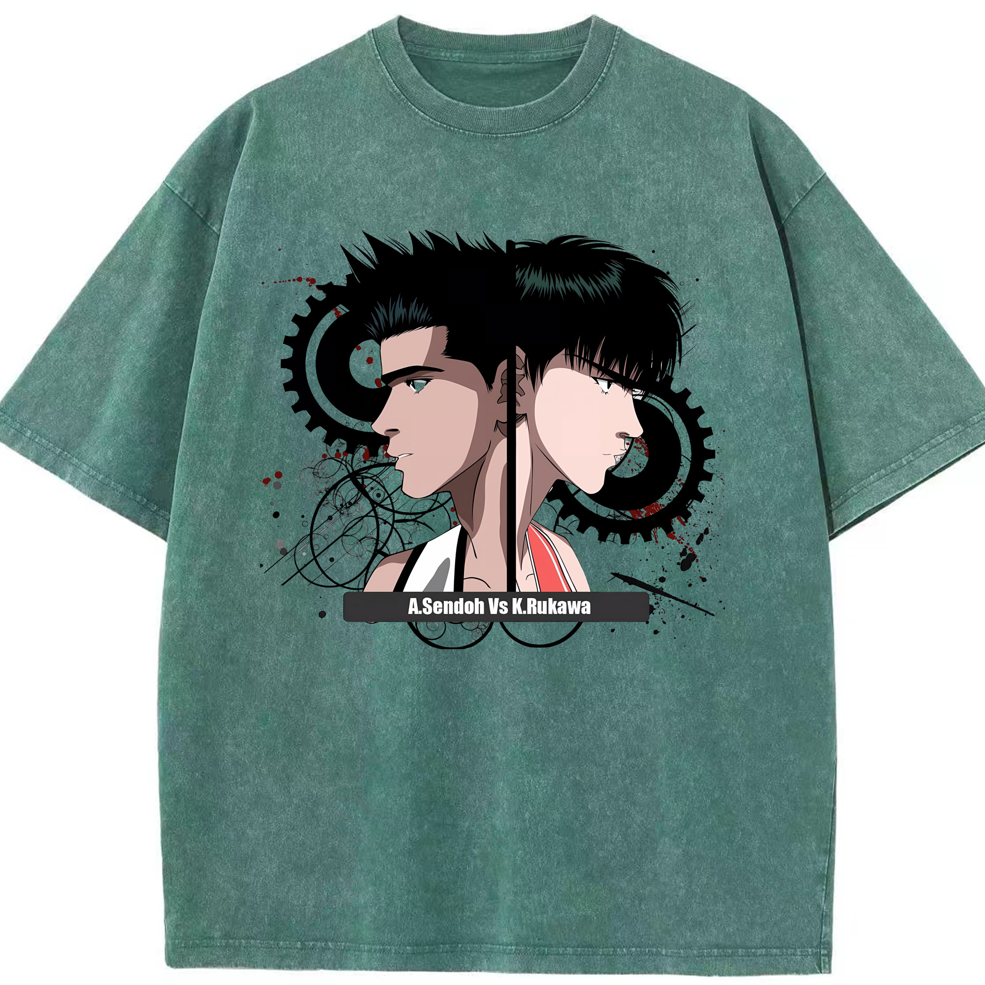 （画像用） SLAM DUNK／スラムダンク 綿100% ヴィンテージ風 半袖Tシャツ（フロントプリント）